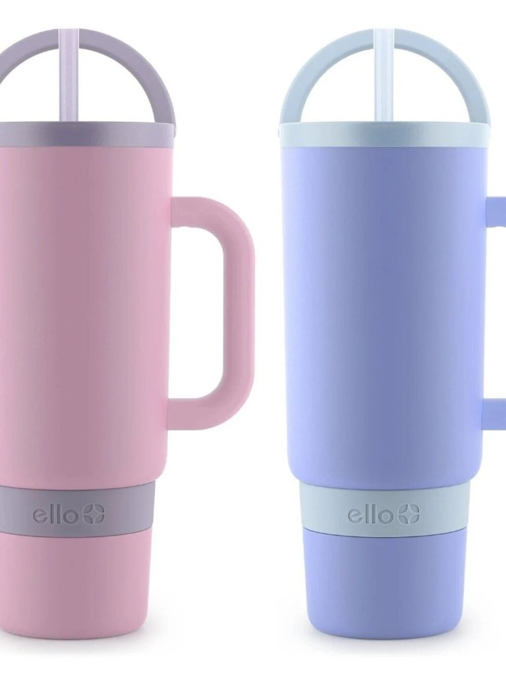 Ello Port 40-oz. Stainless Steel Tumbler with Handle, 2Pk Thistle and Cornflower
